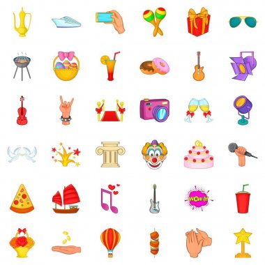 Dansçı Icons set, karikatür tarzı