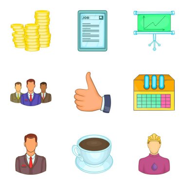 Orta bağlantı Icons set, karikatür tarzı