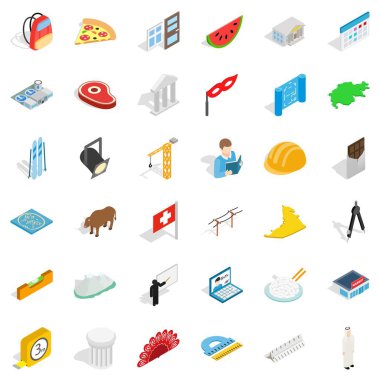 Pazar Icons set, izometrik stili