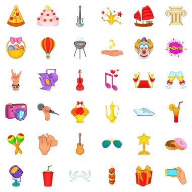 Izgara Icons set, karikatür tarzı