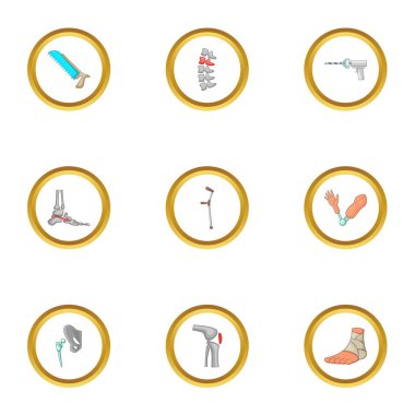 Ortopedik Icons set, karikatür tarzı