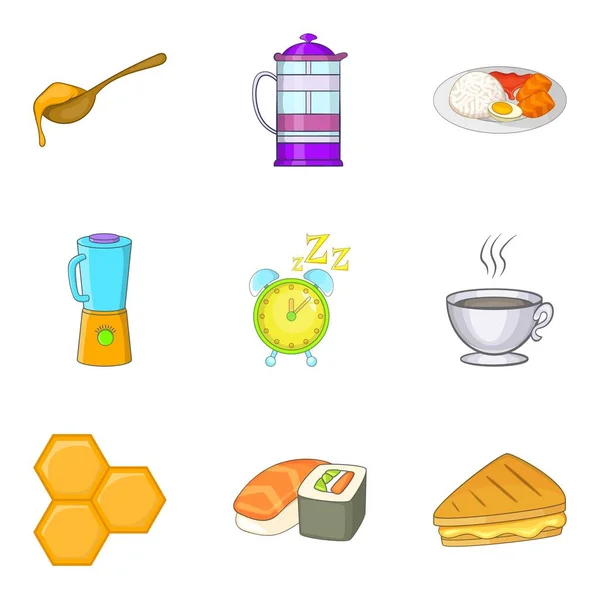 Sweet tea icons set, cartoon style — Stock Vector