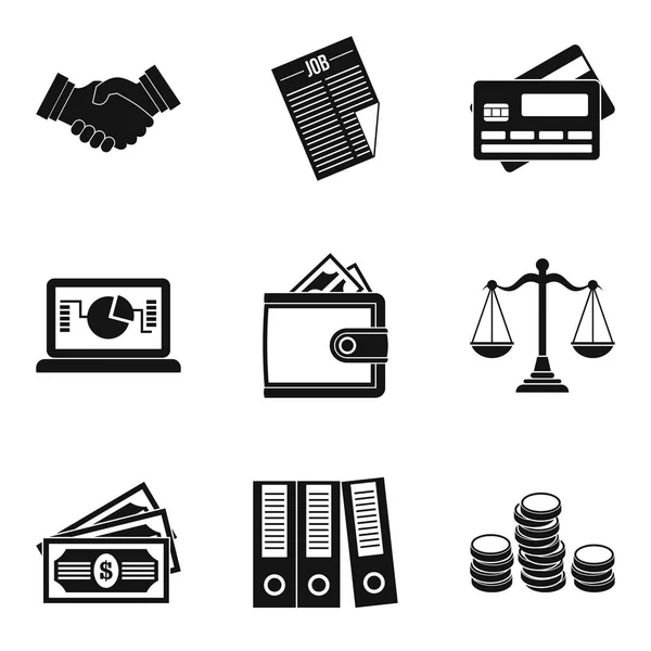 Conjunto de ícones financeiros ricos, estilo simples — Vetor de Stock