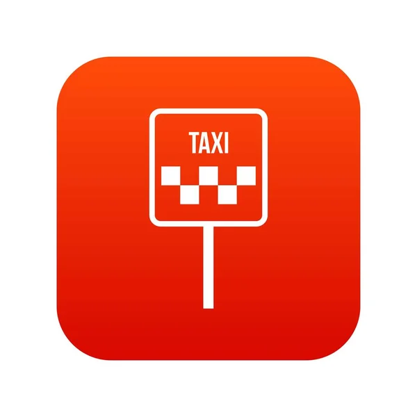 Segno icona taxi digitale rosso — Vettoriale Stock
