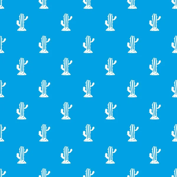 Kaktüs desen kesintisiz mavi