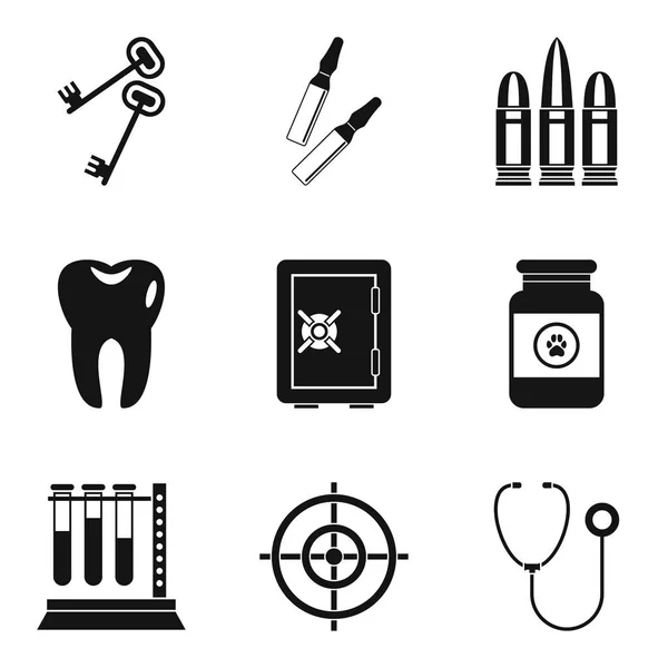 Urgent icons set, simple style — Stock Vector