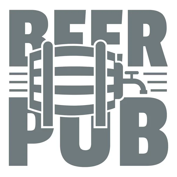 Beer pub logo, jednoduchý šedý styl — Stockový vektor