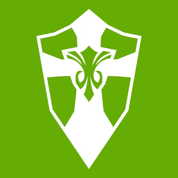 Icono escudo verde — Archivo Imágenes Vectoriales