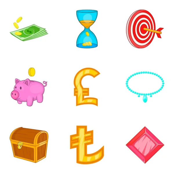 Para Icons set, karikatür tarzı