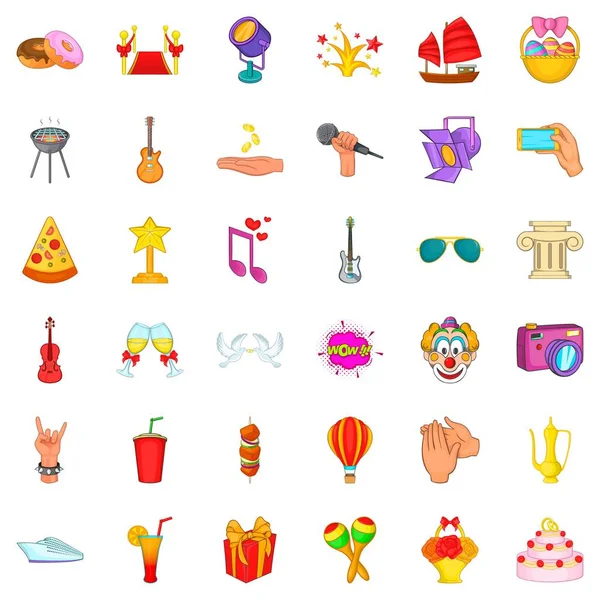 Festival Icons set, karikatür tarzı