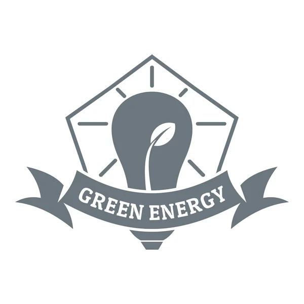 Žárovka eco energy logo, jednoduchý šedý styl — Stockový vektor