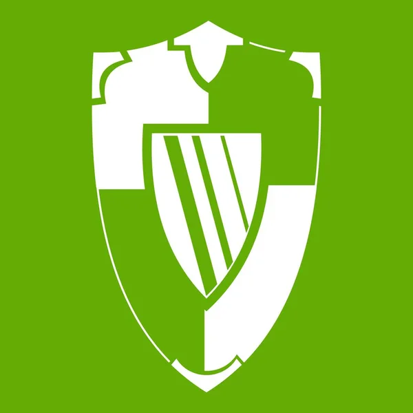 Shield icon green — Stock Vector
