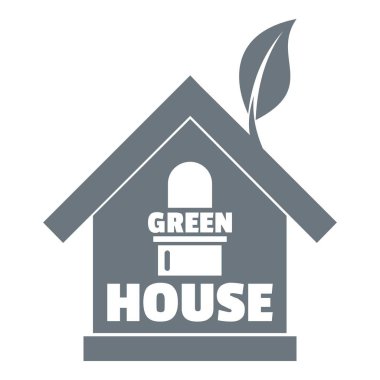 Yeşil ev logo, basit gri tarzı