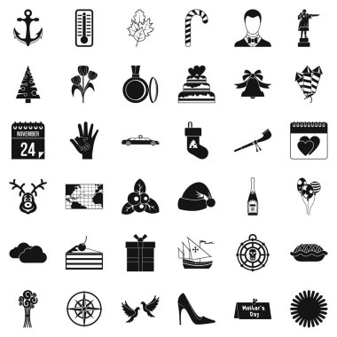 Yeni yıl simgeler kümesi, simle stili