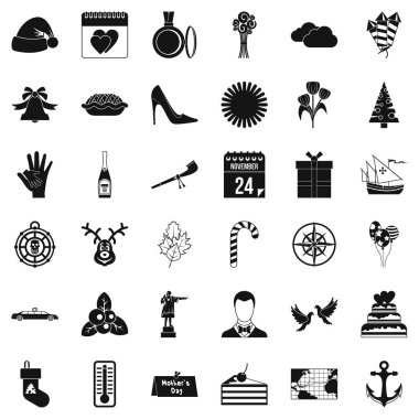 Dekorasyon simgeler kümesi, simle stili