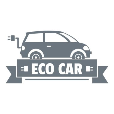 Eko araba logosu, basit gri tarzı