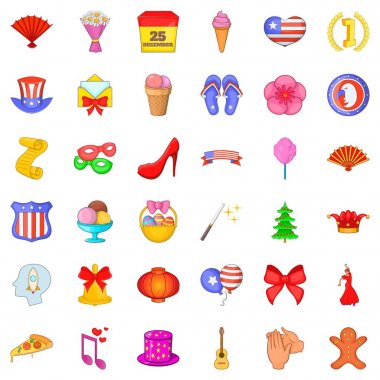 Takvim gün Icons set, karikatür tarzı