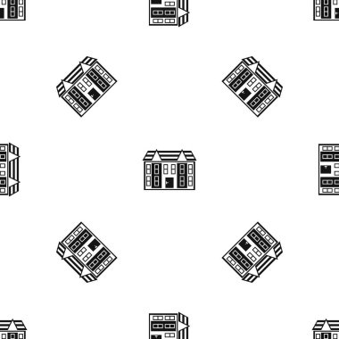 Büyük iki katlı ev desen sorunsuz siyah