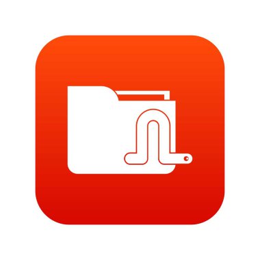 Bilgisayar solucanı simgesi dijital kırmızı