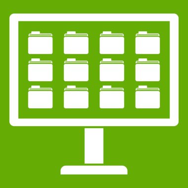 Bilgisayarın masaüstüne klasör simgesi yeşil ile