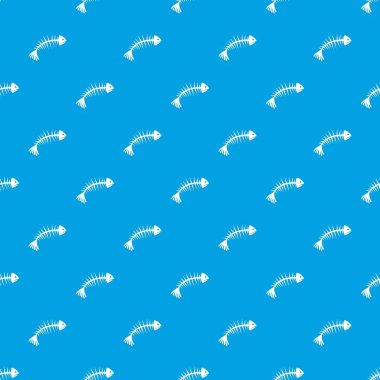 Balık kemikleri desen kesintisiz mavi