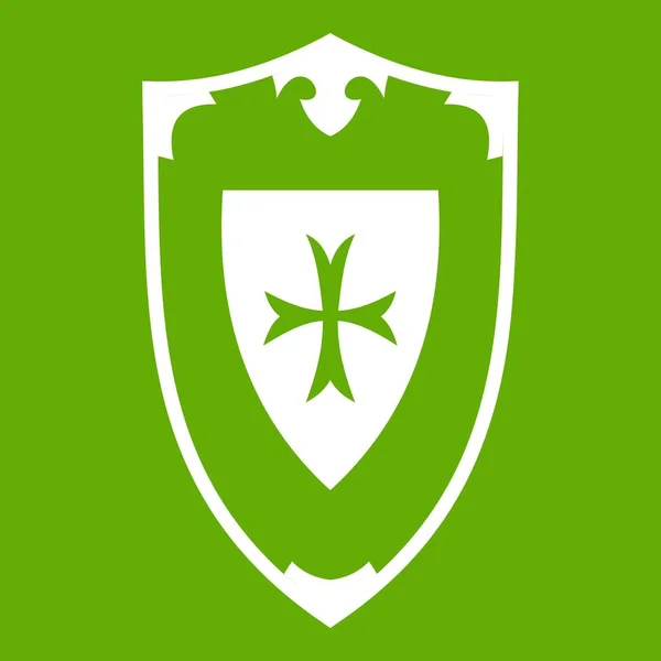 Ícone escudo verde —  Vetores de Stock