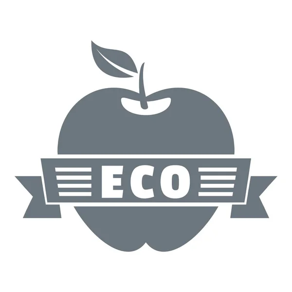 Elma logo, basit gri tarzı — Stok Vektör
