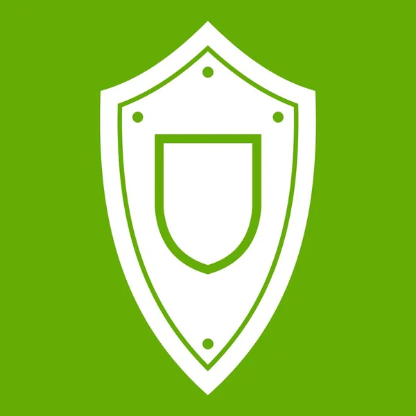 緑の盾のアイコン — ストックベクタ