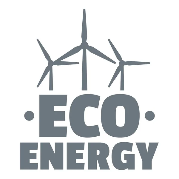 Logotipo de energia Eco, estilo cinza simples — Vetor de Stock