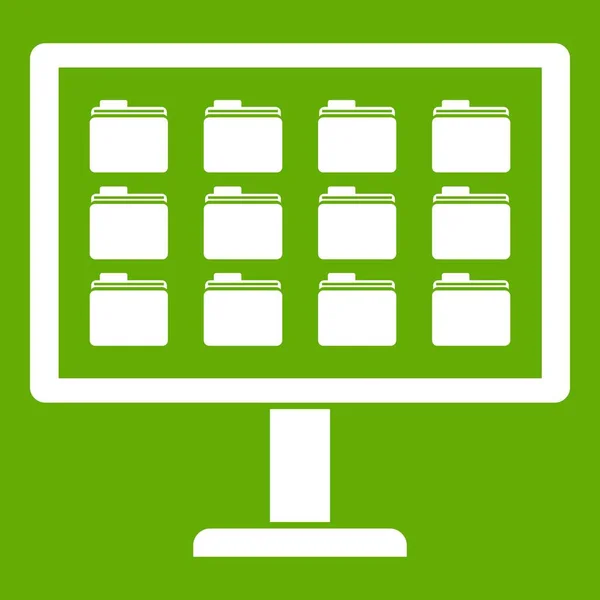 Stolní počítače s zelená ikona složky — Stockový vektor