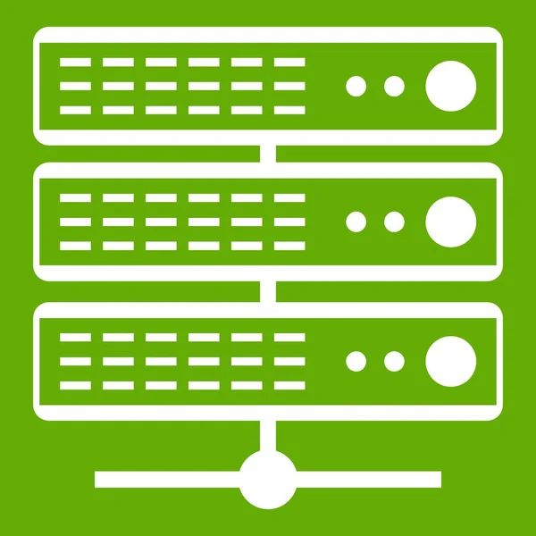 Zielona ikona serwerów — Wektor stockowy