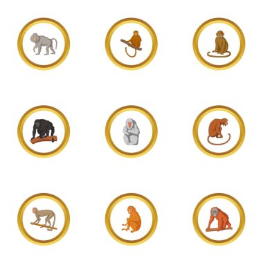 Primat Icons set, karikatür tarzı