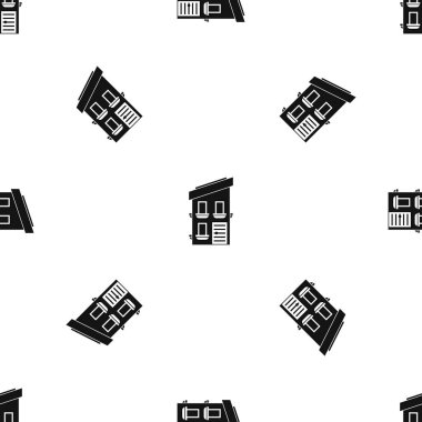 İki katlı ev desen sorunsuz siyah