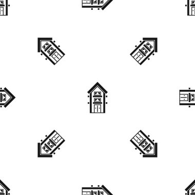 İki katlı evin balkon desen sorunsuz siyah