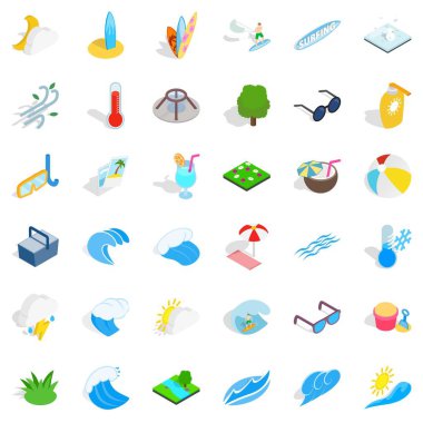 Aqua Icons set, izometrik stili