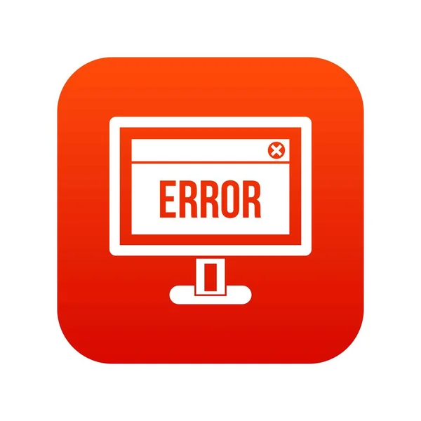 Error de inicio de sesión en un icono del monitor de ordenador rojo digital — Vector de stock