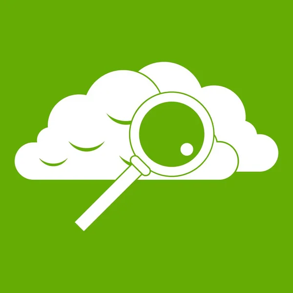 Wolke mit Lupe Symbol grün — Stockvektor