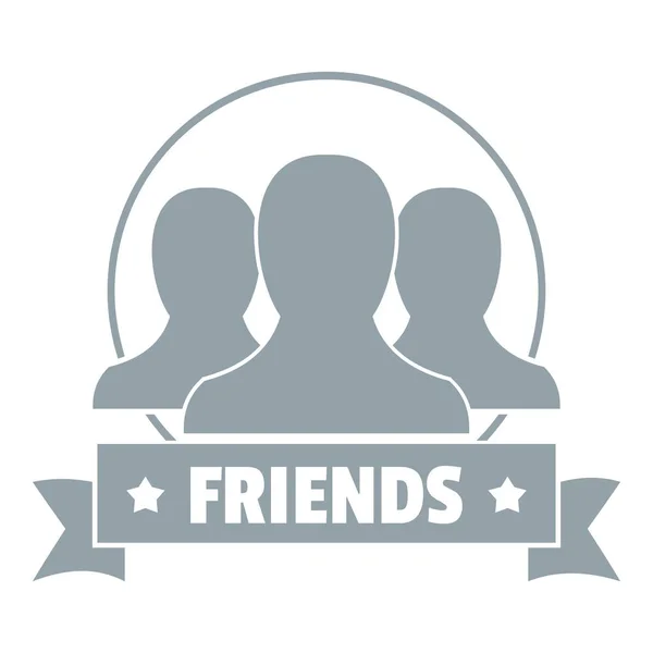 Логотип друзей, простой серый стиль — стоковый вектор