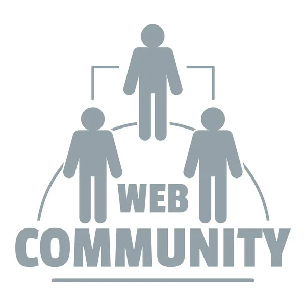Web community logo, simple gray style — Stock Vector