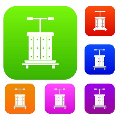 Geleneksel ahşap basın üzüm için renk koleksiyonu ayarla