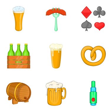 Icons set vücut, tarzı çizgi film için tehlike