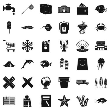 Balık tutma simgeler kümesi, simle stili