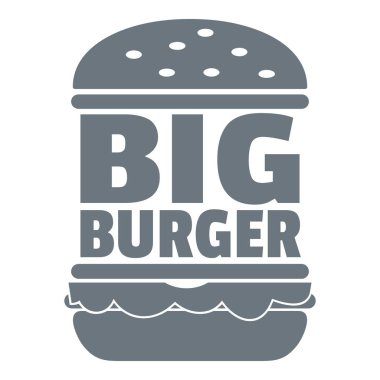 Büyük hamburger logosu, basit gri tarzı
