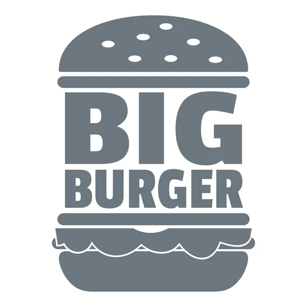 Gros logo burger, style gris simple — Image vectorielle