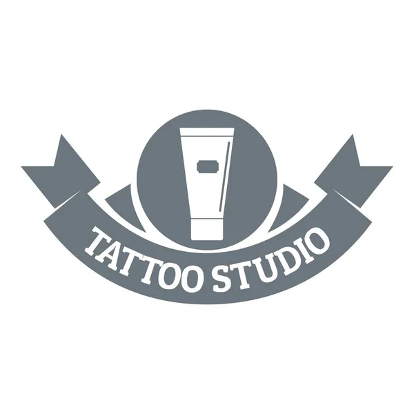 纹身工作室 logo，简单的灰色风格 — 图库矢量图片