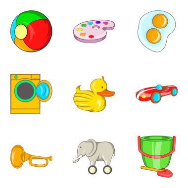 Nadir oyuncak Icons set, karikatür tarzı
