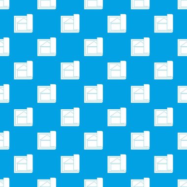 Bina planı desen kesintisiz mavi