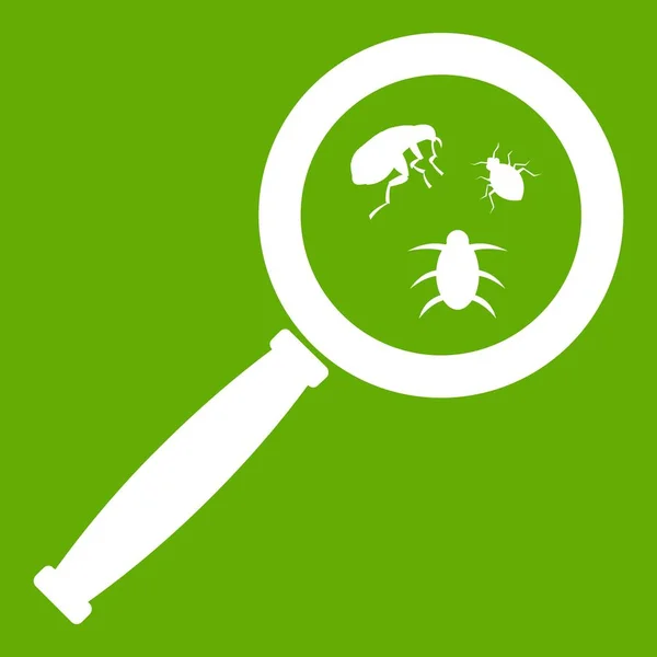 Увеличитель и значок насекомых зеленый — стоковый вектор