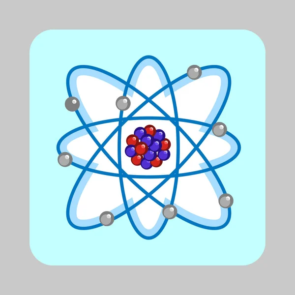 Atom fundo conceito molécula, estilo dos desenhos animados —  Vetores de Stock