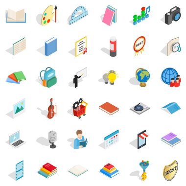 Kitapçık Icons set, izometrik stili